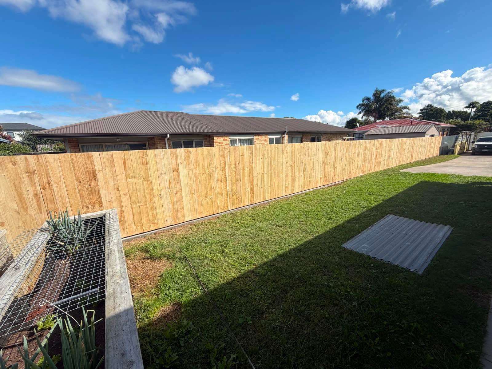 Straight-run boundary fence in Papakura