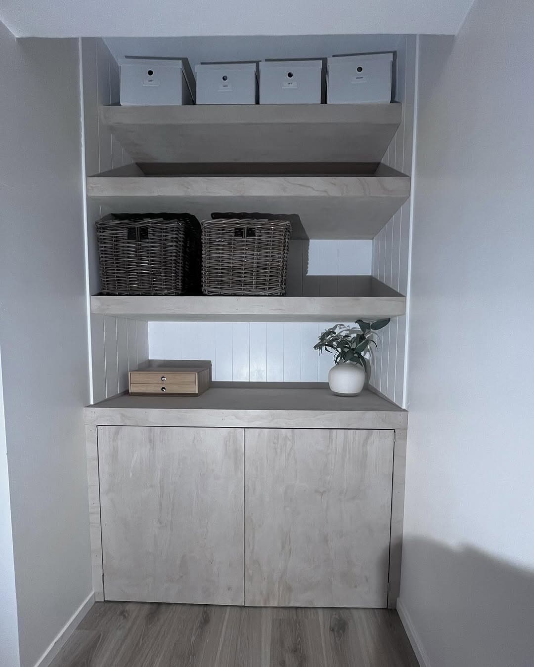 Cubby space turned into a warm display